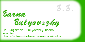 barna bulyovszky business card